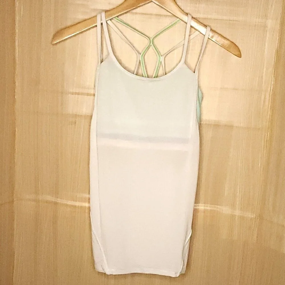 Ivivvo Girls White Tank Top Built-in Watercolor Sports Bra 14